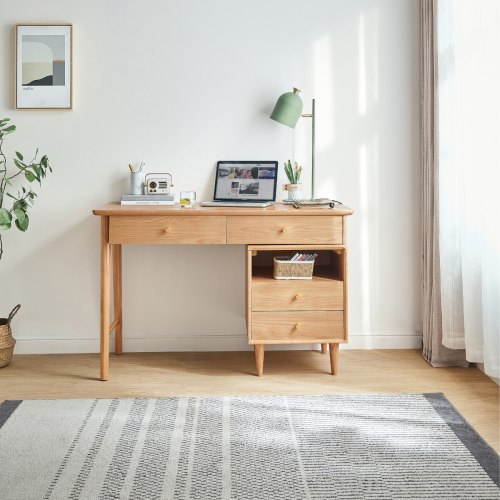 Desk with outlet drawers on side